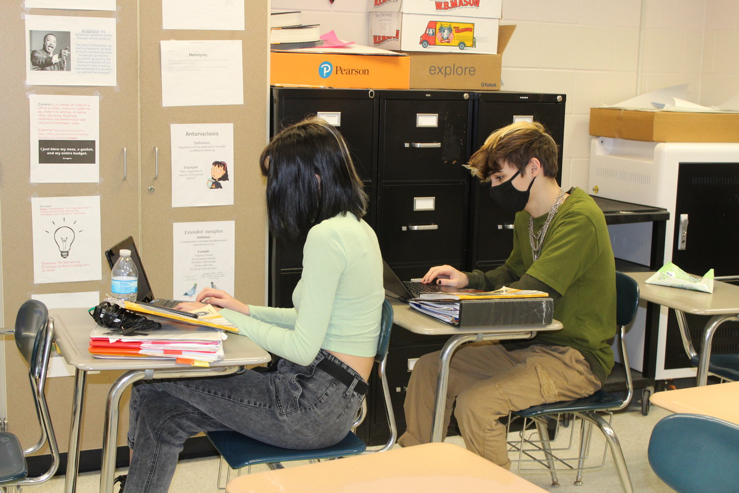Photo: Tneth-grade students Justinn Brockway, left, and Adam Frey put Chromebooks to good use at Delaware Valley High.